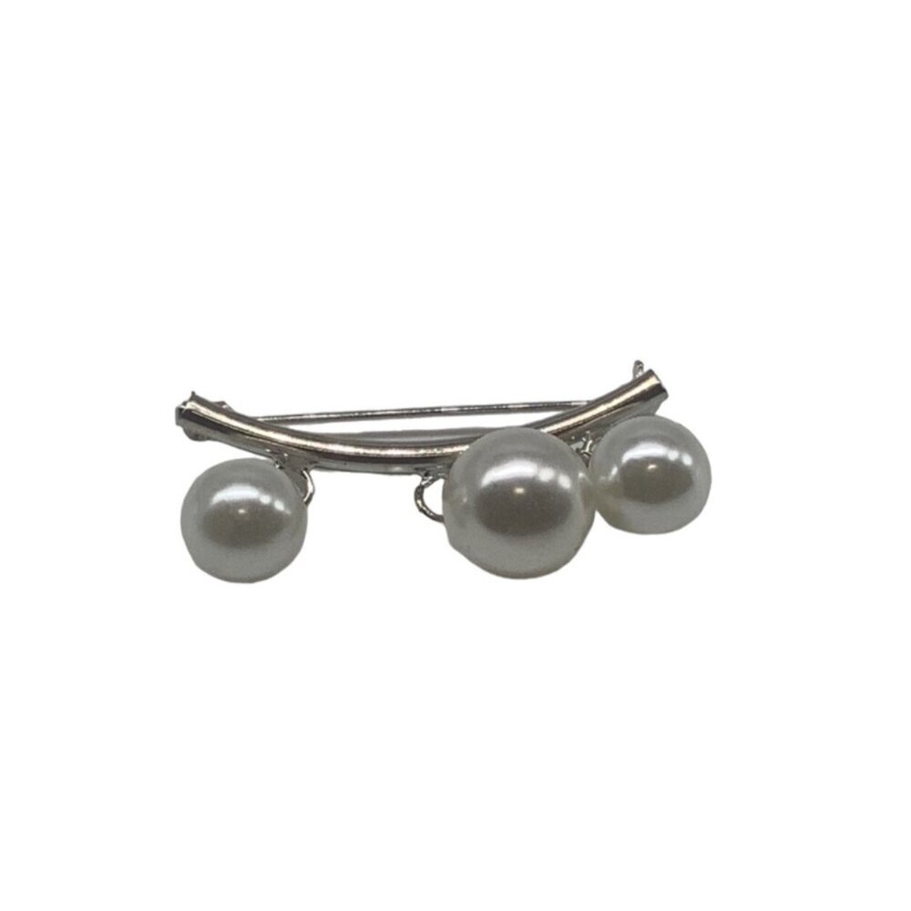 Classic Large White Faux‎ Pearls Safety Pin Brooch Wedding Party Decoration Gift